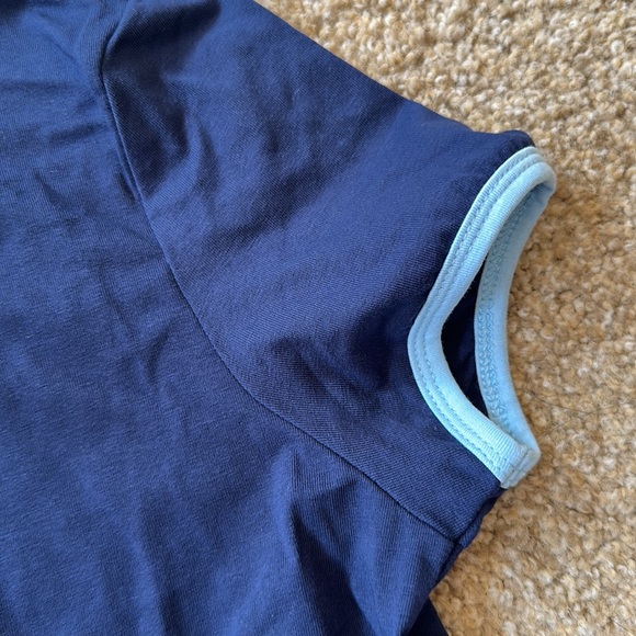 Navy Blue with light blue trim Ladies Shirt size L NWOT - Picture 2 of 6